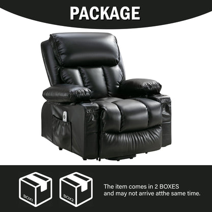Fauteuil de massage électrique, adapté aux personnes âgées, avec fonctions de chauffage et de vibration, cuir PU avec USB, c