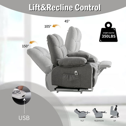 Fauteuil de massage électrique, adapté aux personnes âgées, avec fonctions de chauffage et de vibration, cuir PU avec USB, c