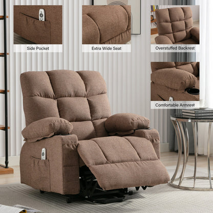 Fauteuil de massage électrique, adapté aux personnes âgées, avec fonctions de chauffage et de vibration, cuir PU avec USB, c