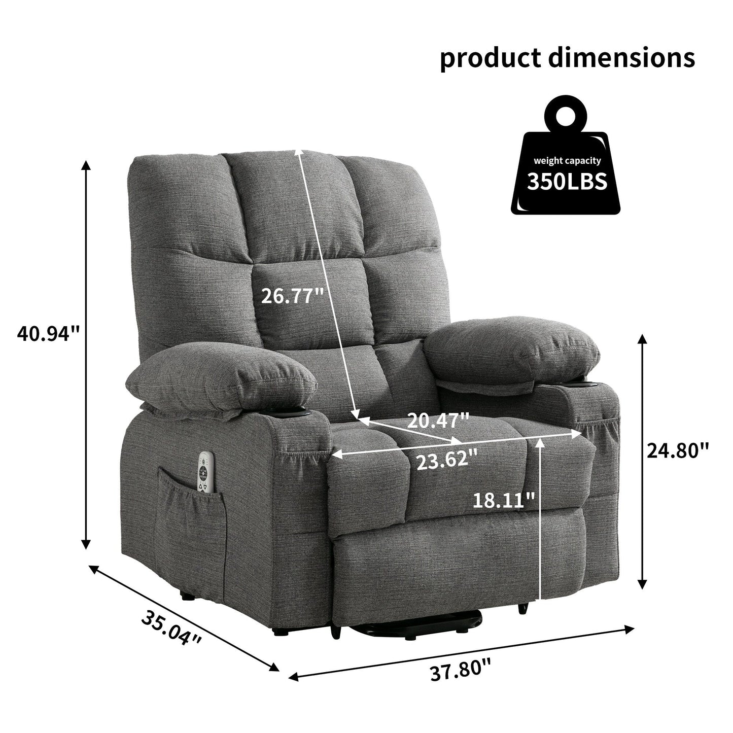 Fauteuil de massage électrique, adapté aux personnes âgées, avec fonctions de chauffage et de vibration, cuir PU avec USB, c
