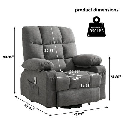 Fauteuil de massage électrique, adapté aux personnes âgées, avec fonctions de chauffage et de vibration, cuir PU avec USB, c