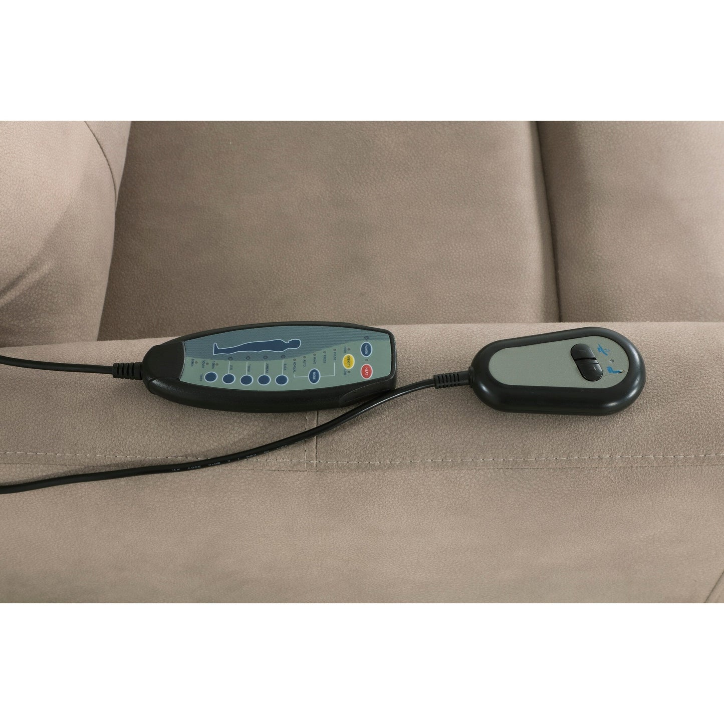 Fauteuil releveur électrique avec massage et confort thermique, revêtement en microfibre marron, fauteuil inclinable électrique pour salon