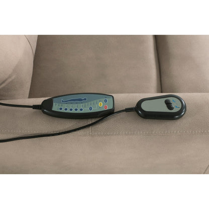 Fauteuil releveur électrique avec massage et confort thermique, revêtement en microfibre marron, fauteuil inclinable électrique pour salon