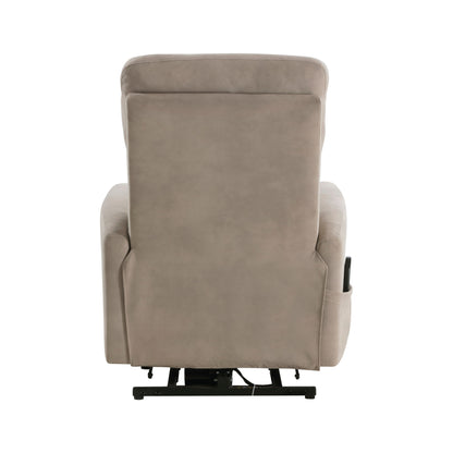 Fauteuil releveur électrique avec massage et confort thermique, revêtement en microfibre marron, fauteuil inclinable électrique pour salon