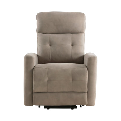 Fauteuil releveur électrique avec massage et confort thermique, revêtement en microfibre marron, fauteuil inclinable électrique pour salon