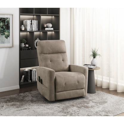 Fauteuil releveur électrique avec massage et confort thermique, revêtement en microfibre marron, fauteuil inclinable électrique pour salon