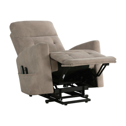 Fauteuil releveur électrique avec massage et confort thermique, revêtement en microfibre marron, fauteuil inclinable électrique pour salon
