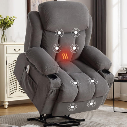 Fauteuils releveurs électriques, fauteuils inclinables, massage thermique, port USB, télécommande