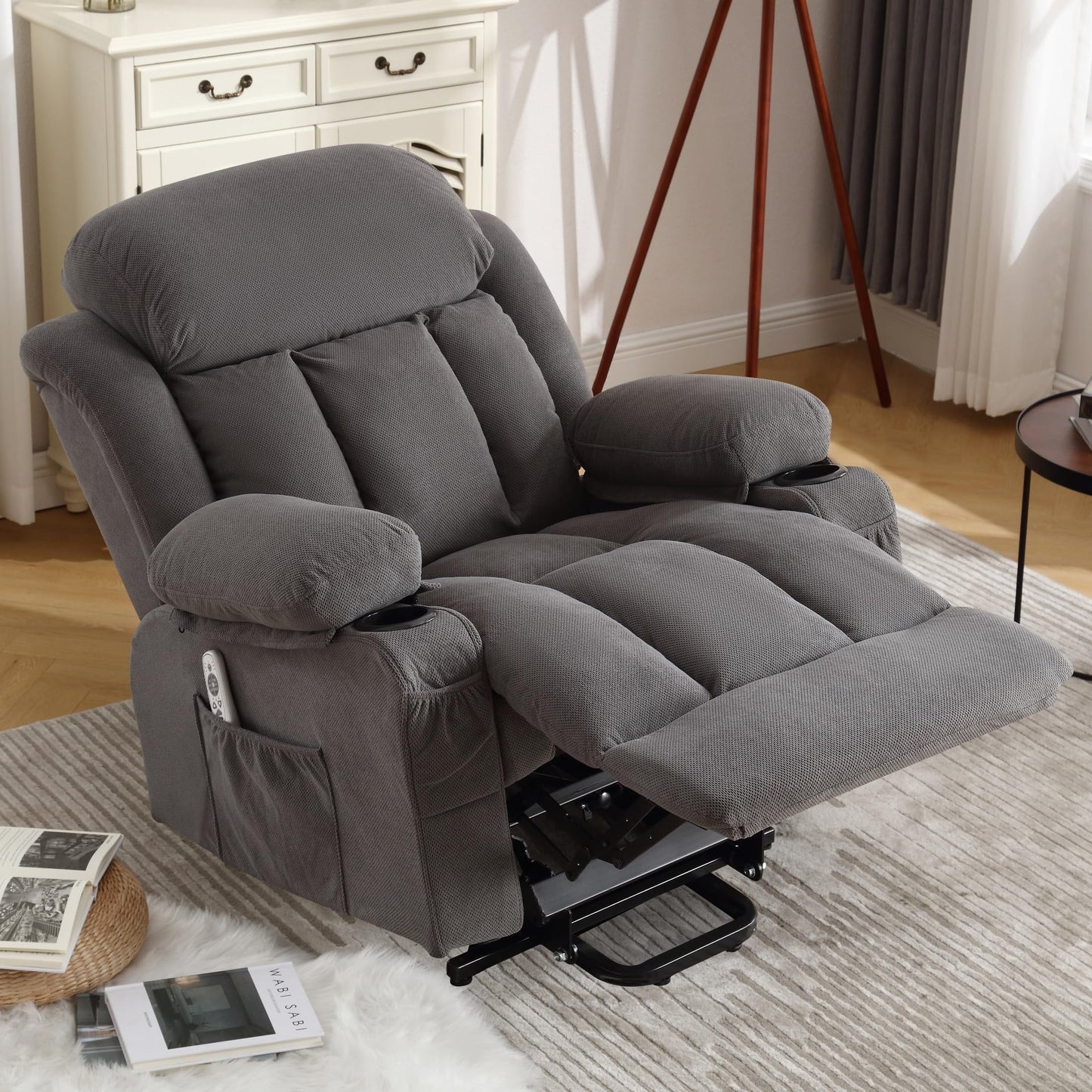 Fauteuils releveurs électriques, fauteuils inclinables, massage thermique, port USB, télécommande