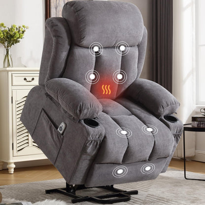 Fauteuils releveurs électriques, fauteuils inclinables, massage thermique, port USB, télécommande