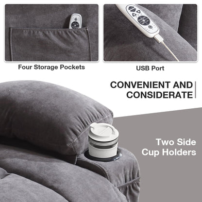 Fauteuils releveurs électriques, fauteuils inclinables, massage thermique, port USB, télécommande