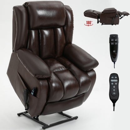 Fauteuil inclinable en similicuir avec double moteur, massage et chauffage