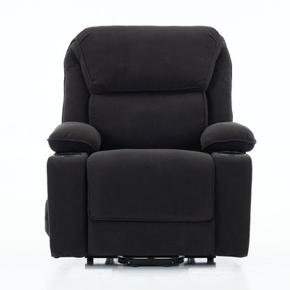 Fauteuil inclinable releveur électrique - Télécommande avec massage thermique, cuir synthétique, poches latérales - Fauteuil d'assistance à la mobilité pour personnes âgées