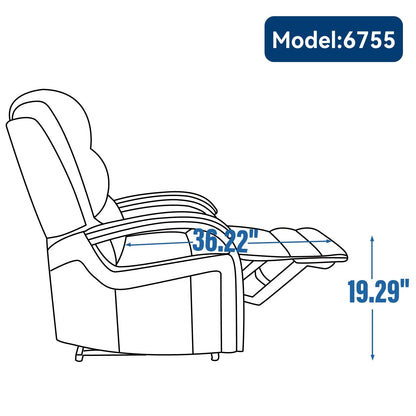 Fauteuil inclinable électrique à double moteur, positions infinies, avec accoudoirs en bois massif, massage thermique et mécanisme de mouvement robuste