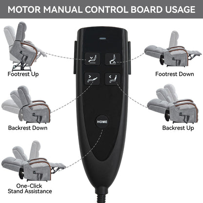 Fauteuil inclinable électrique à double moteur, positions infinies, avec accoudoirs en bois massif, massage thermique et mécanisme de mouvement robuste