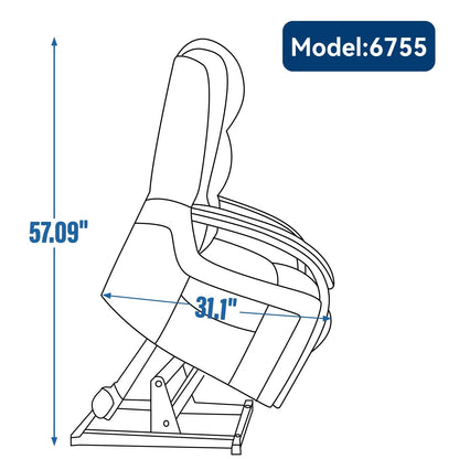 Fauteuil inclinable électrique à double moteur, positions infinies, avec accoudoirs en bois massif, massage thermique et mécanisme de mouvement robuste