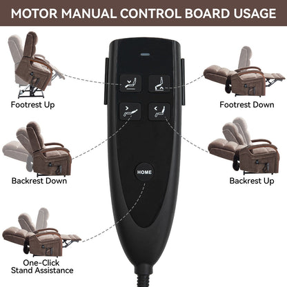 Fauteuil inclinable électrique à double moteur, positions infinies, avec accoudoirs en bois massif, massage thermique et mécanisme de mouvement robuste