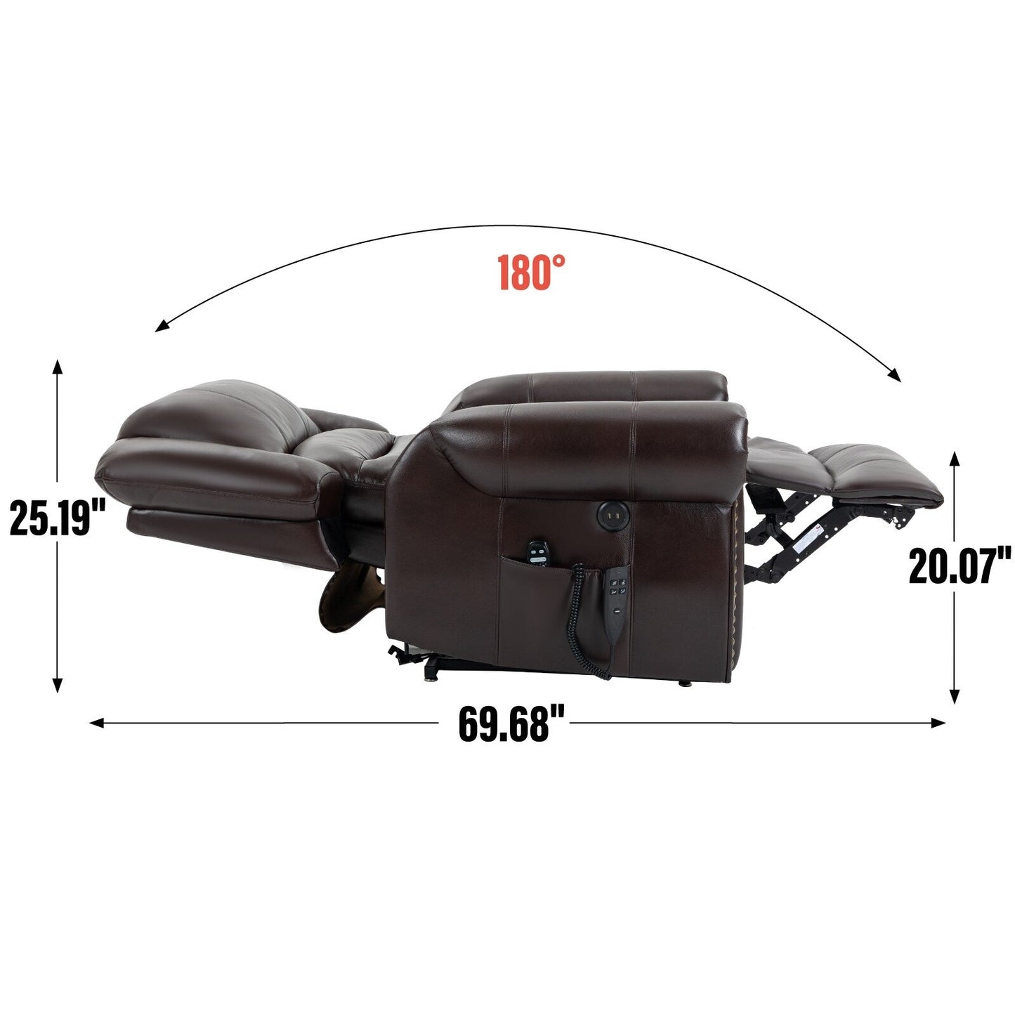 Fauteuil inclinable électrique avec relevage et massage thermique