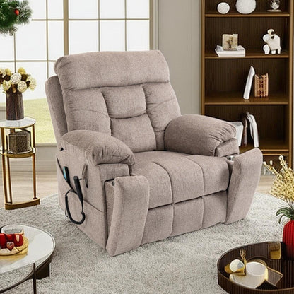 Fauteuil inclinable électrique avec relevage électrique, massage et chauffage, fauteuil inclinable à double moteur, fauteuil inclinable électrique avec porte-gobelets et poche, 400 lb