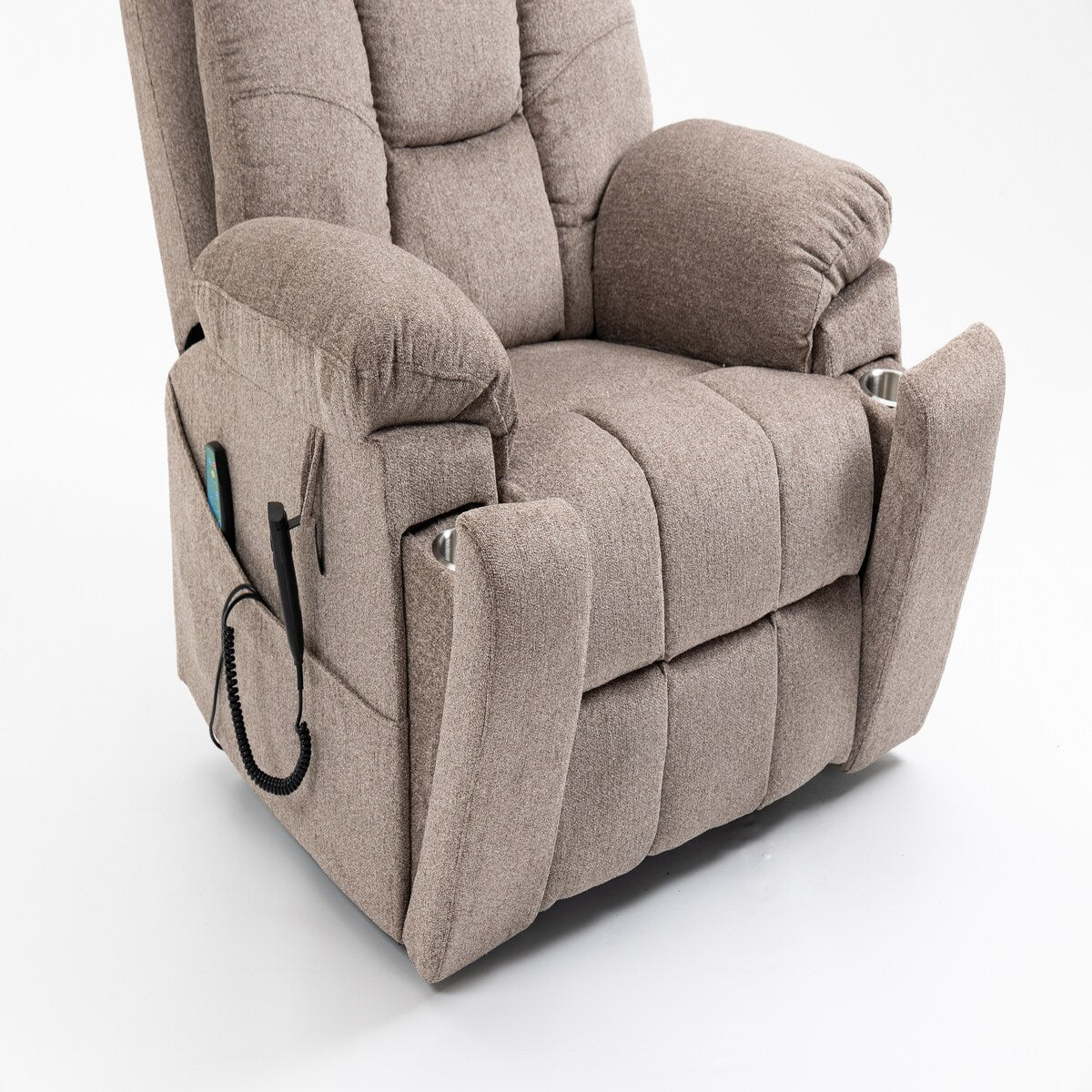 Fauteuil inclinable électrique avec relevage électrique, massage et chauffage, fauteuil inclinable à double moteur, fauteuil inclinable électrique avec porte-gobelets et poche, 400 lb