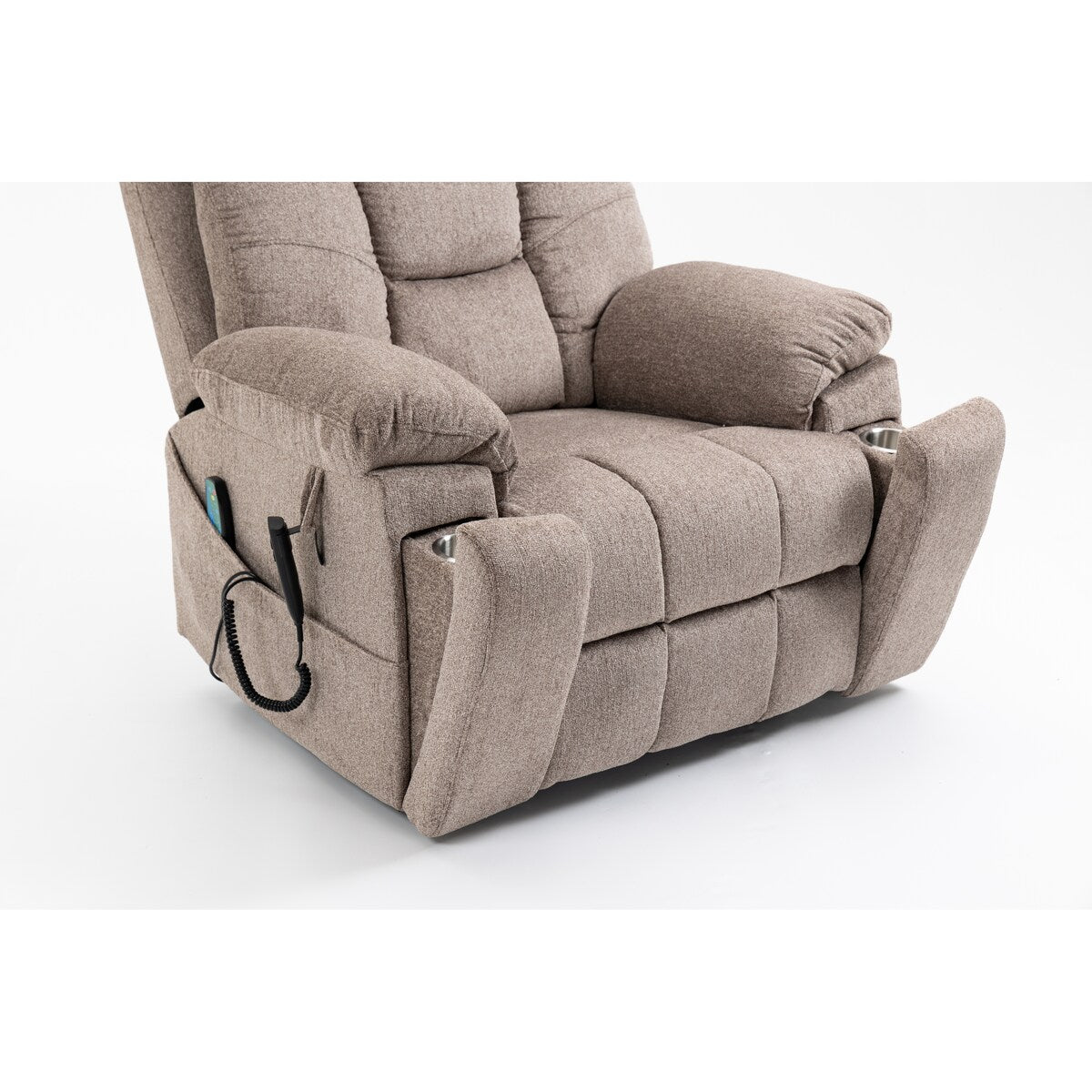 Fauteuil inclinable électrique avec relevage électrique, massage et chauffage, fauteuil inclinable à double moteur, fauteuil inclinable électrique avec porte-gobelets et poche, 400 lb