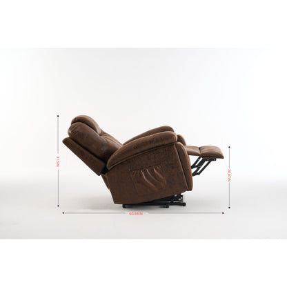 Fauteuil inclinable électrique rembourré, large et massant, mécanisme d'inclinaison robuste et sécurisé avec poches latérales