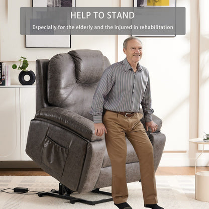 Fauteuil inclinable électrique rembourré, large et massant, mécanisme d'inclinaison robuste et sécurisé avec poches latérales