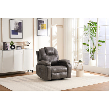 Fauteuil inclinable électrique rembourré, large et massant, mécanisme d'inclinaison robuste et sécurisé avec poches latérales