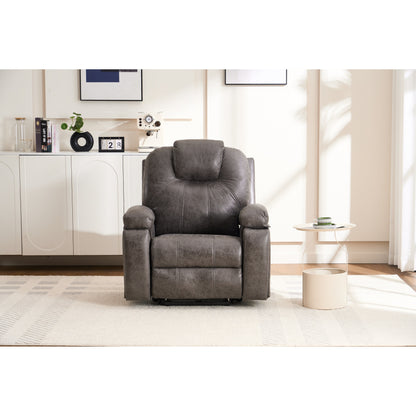 Fauteuil inclinable électrique rembourré, large et massant, mécanisme d'inclinaison robuste et sécurisé avec poches latérales