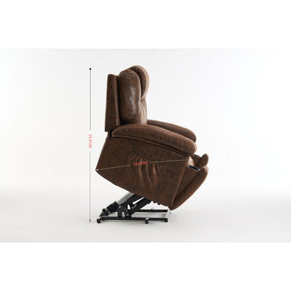 Fauteuil inclinable électrique rembourré, large et massant, mécanisme d'inclinaison robuste et sécurisé avec poches latérales