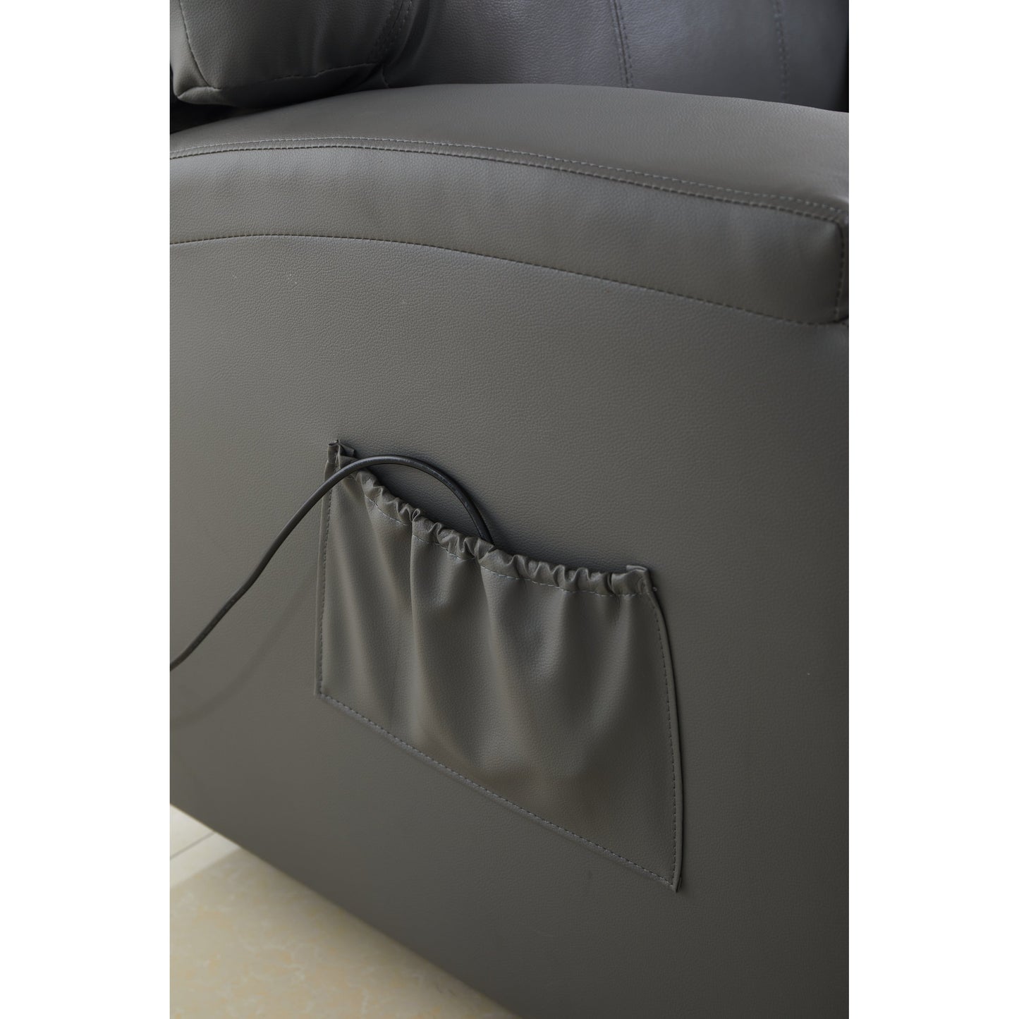 Fauteuil inclinable électrique en cuir synthétique pour personnes âgées