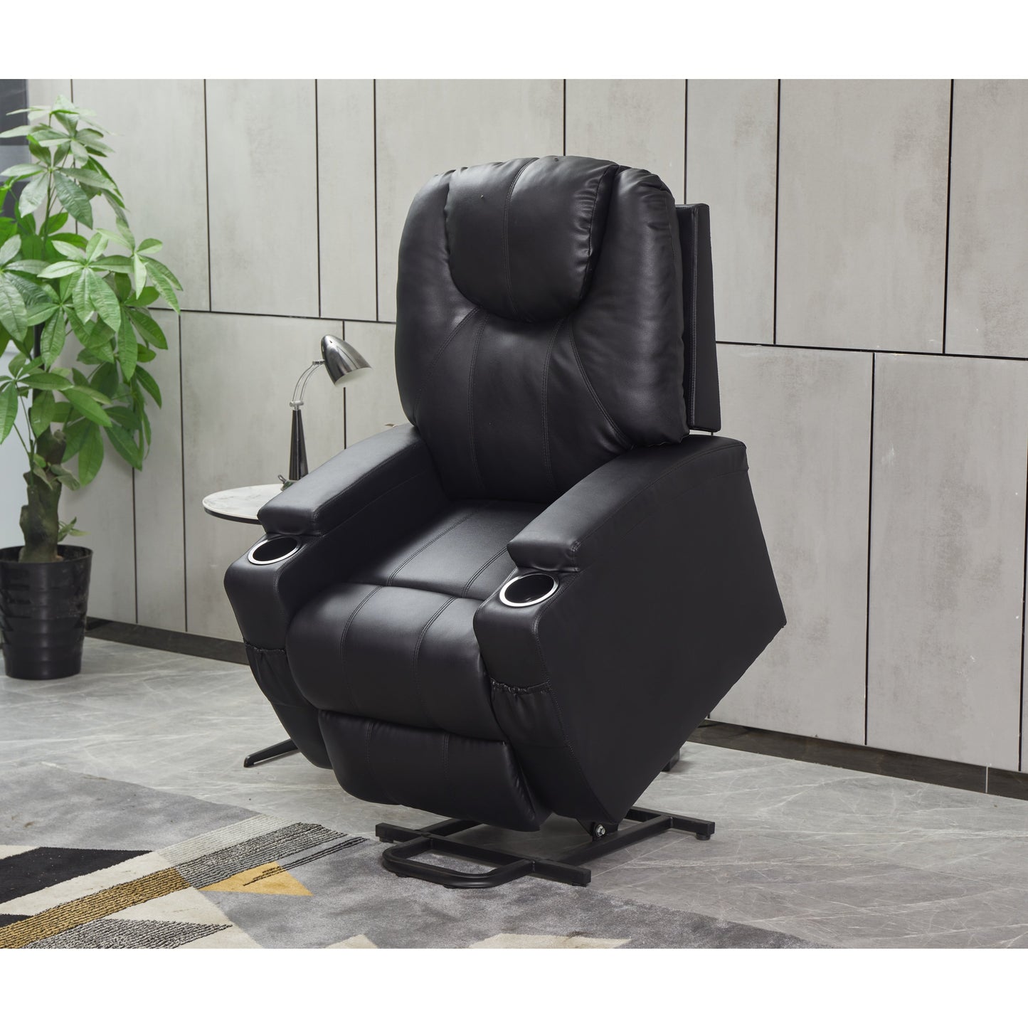 Fauteuil inclinable électrique en cuir synthétique pour personnes âgées