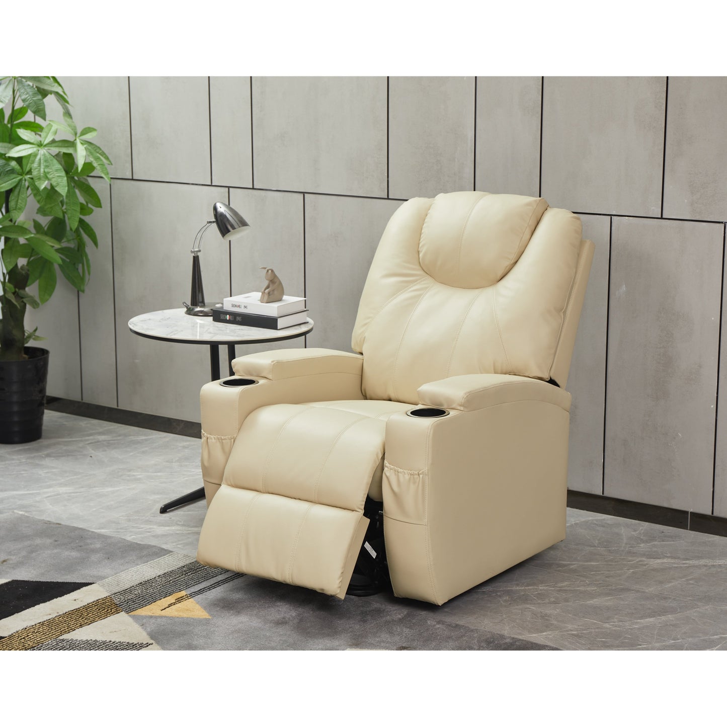 Fauteuil inclinable électrique en cuir synthétique pour personnes âgées