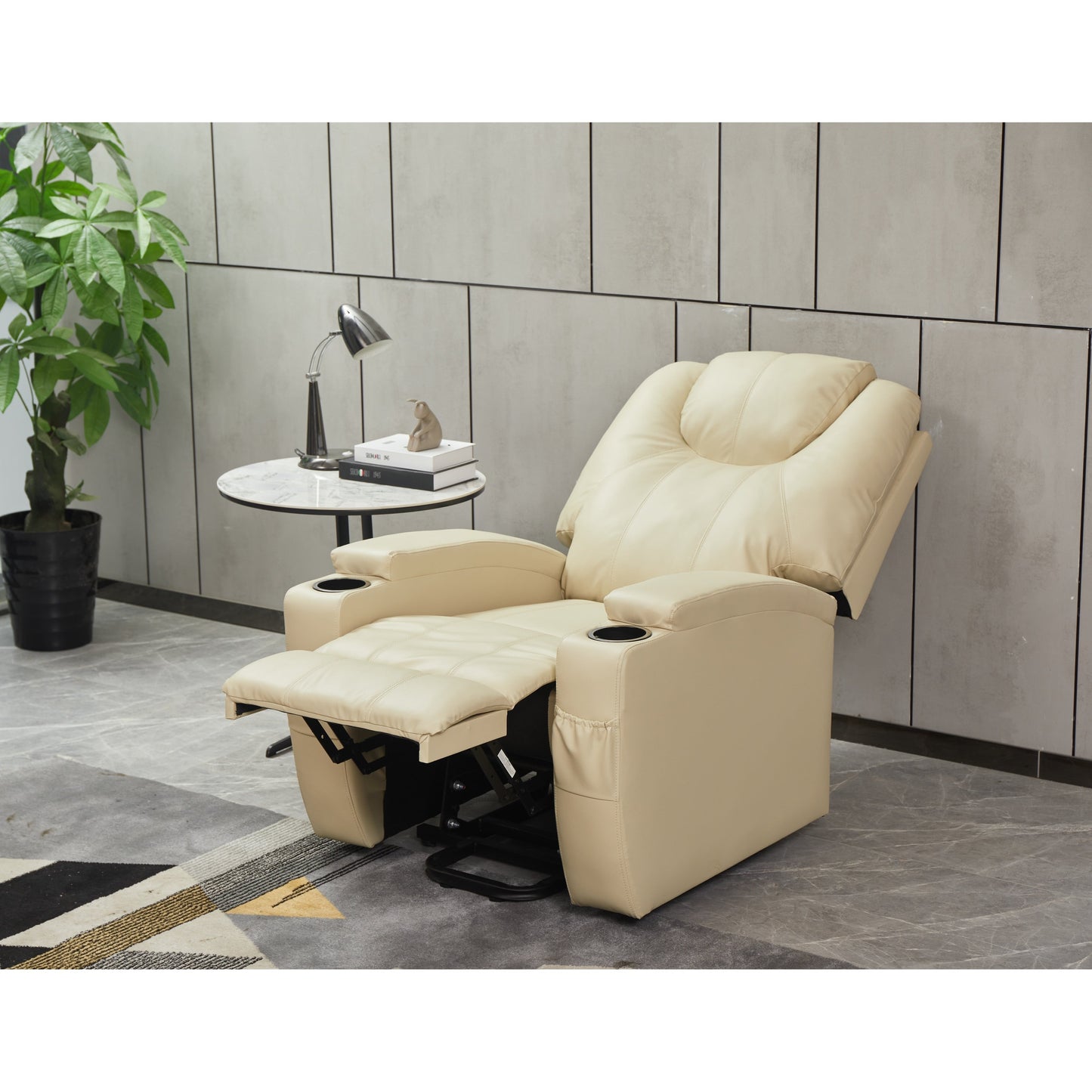 Fauteuil inclinable électrique en cuir synthétique pour personnes âgées