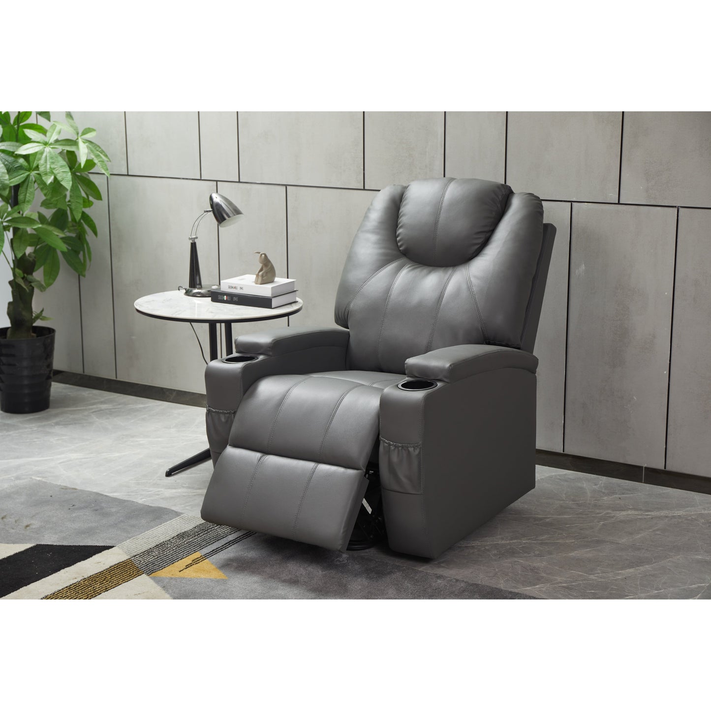 Fauteuil inclinable électrique en cuir synthétique pour personnes âgées