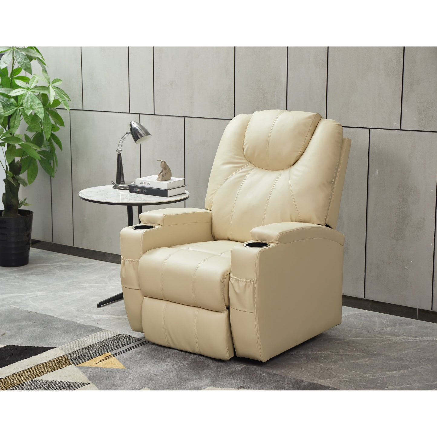 Fauteuil inclinable électrique en cuir synthétique pour personnes âgées