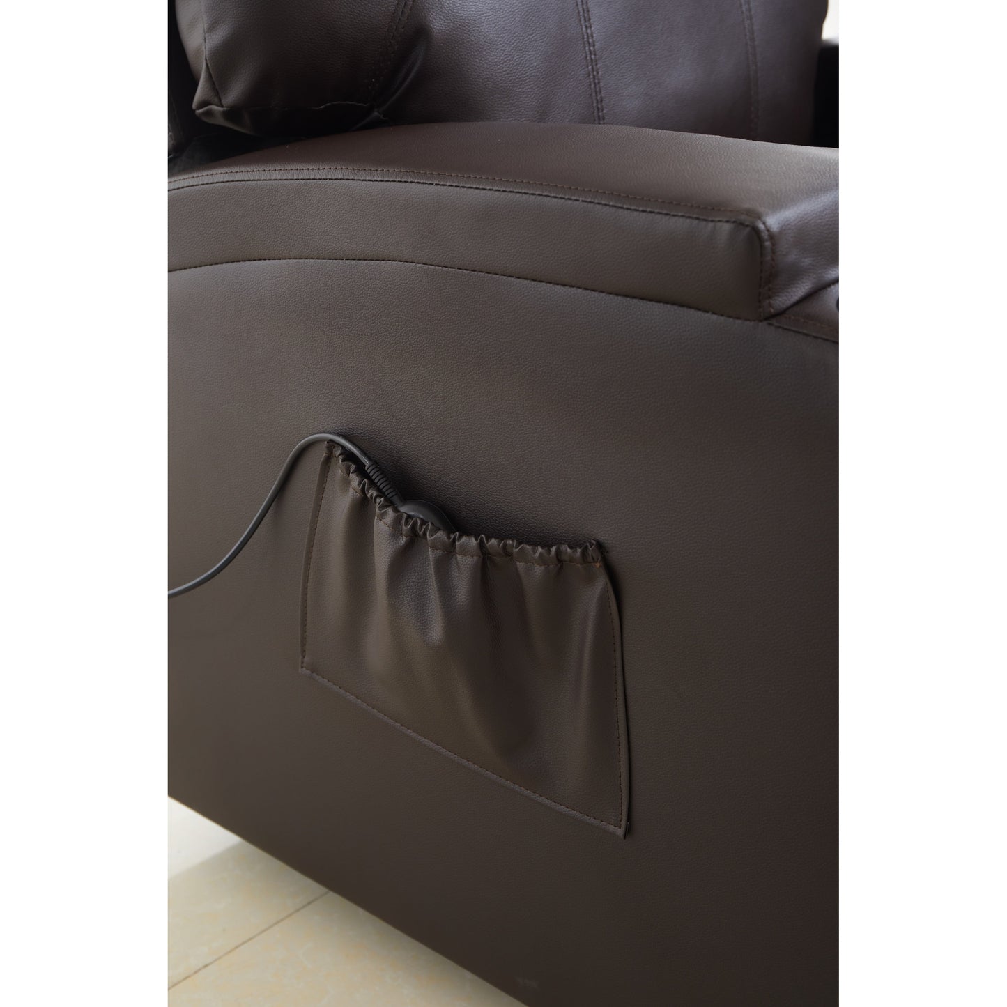 Fauteuil inclinable électrique en cuir synthétique pour personnes âgées