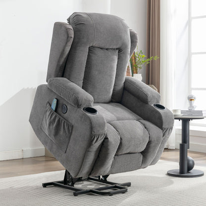 Fauteuil inclinable électrique pour personnes âgées, chauffant, pour salon, avec positions infinies, poche latérale et port de charge USB