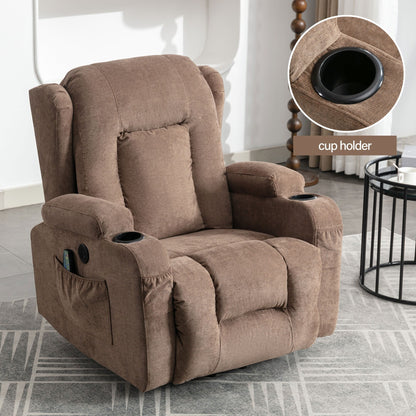Fauteuil inclinable électrique pour personnes âgées, chauffant, pour salon, avec positions infinies, poche latérale et port de charge USB