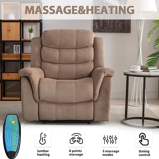 Fauteuil inclinable électrique pour personnes âgées avec massage et chaleur
