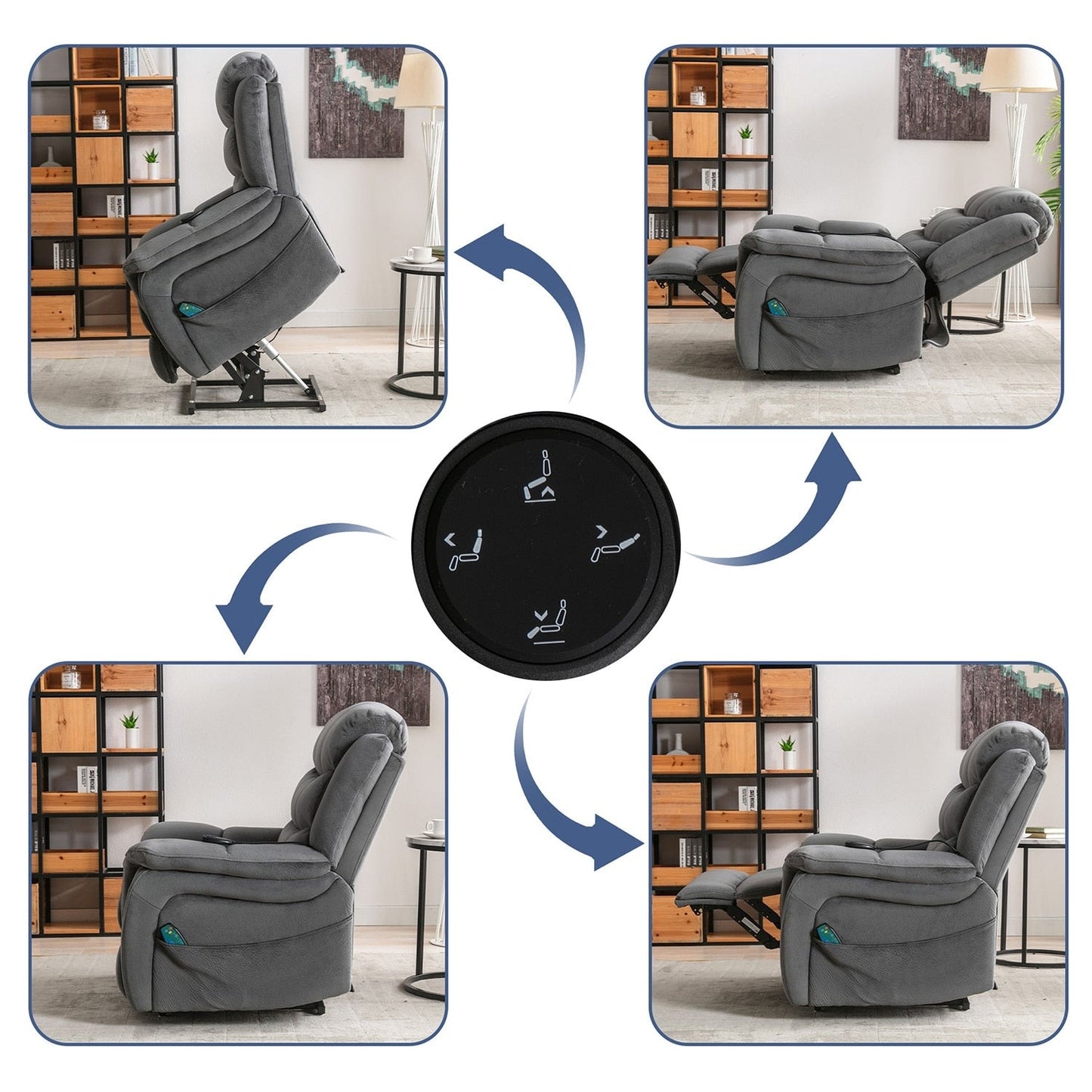 Fauteuil inclinable électrique pour personnes âgées avec massage et chaleur