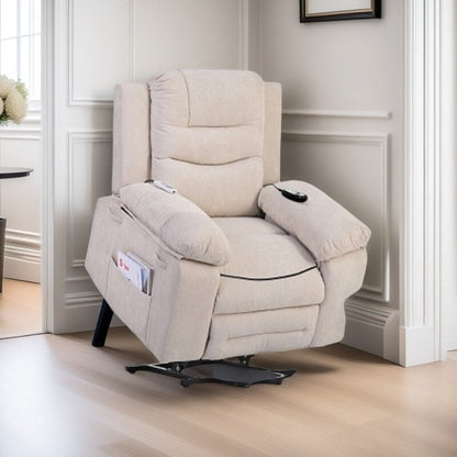 Fauteuil inclinable électrique pour personnes âgées, fonctions de massage et de chauffage réglables, inclinaison infinie, poche latérale