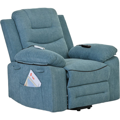 Fauteuil inclinable électrique pour personnes âgées, fonctions de massage et de chauffage réglables, inclinaison infinie, poche latérale