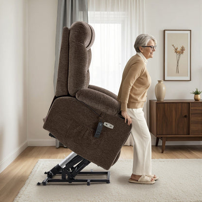Fauteuil inclinable électrique pour personnes âgées, en tissu