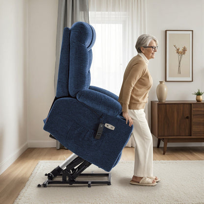 Fauteuil inclinable électrique pour personnes âgées, en tissu