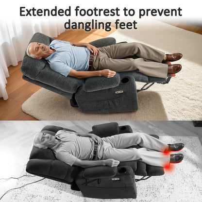 Fauteuil inclinable électrique pour personnes âgées, en tissu