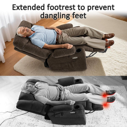 Fauteuil inclinable électrique pour personnes âgées, en tissu