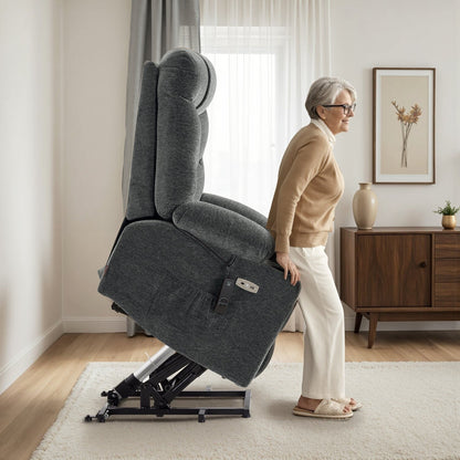 Fauteuil inclinable électrique pour personnes âgées, en tissu