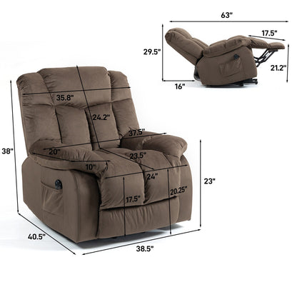 Fauteuil inclinable électrique pour personnes âgées, fauteuil inclinable robuste avec mécanisme de mouvement de sécurité et rembourrage confortable