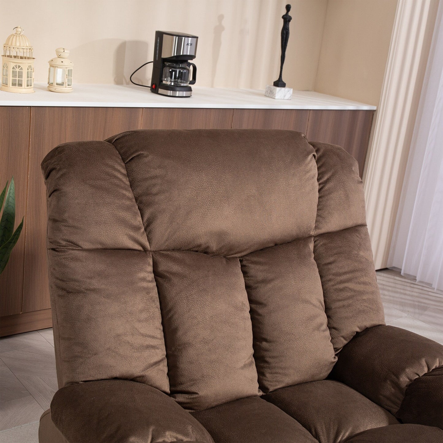 Fauteuil inclinable électrique pour personnes âgées, fauteuil inclinable robuste avec mécanisme de mouvement de sécurité et rembourrage confortable